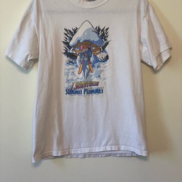 Y2K Disney S short sleeve t-shirt I Survived Summit Planet VINTAGE cotton white - Picture 3 of 9